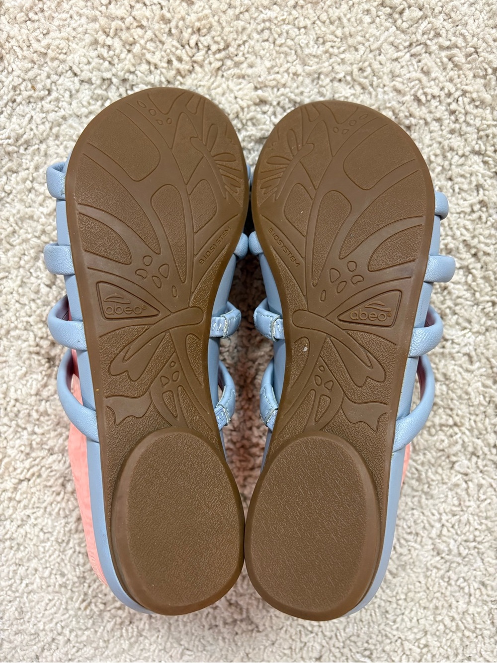 Women's ABEO Blue Leather SAMMIE BIO System 4 Strap SLIDES Summer SANDALS 9.5 - Picture 5 of 5